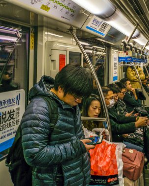 Metro tren iç, Shanghai, Çin