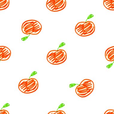 Karikatür tarzı elma motifi Seamless Modeli