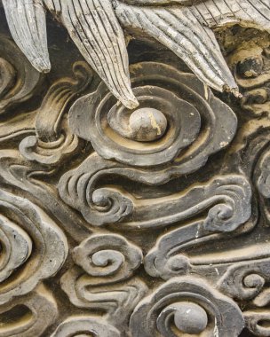 Dragon heykel Detial, Yuyuan Bahçe, Shanghai, Çin