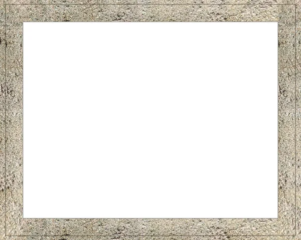 Biała ramka pozioma z kamiennymi krawędziami — Zdjęcie stockowe