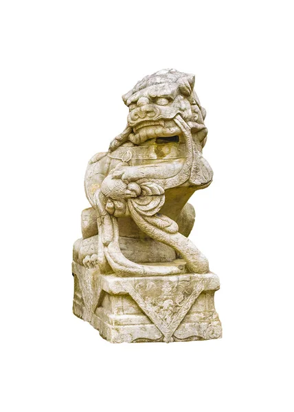 Китайская скульптура льва изолированное фото — стоковое фото
