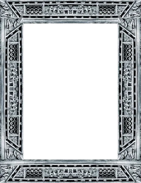 Східна дерев'яна орнаментальна біла рамка — стокове фото