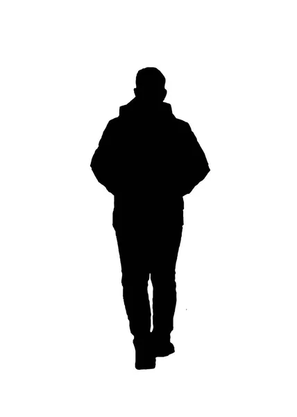 Silueta zad pohled osoba chůze izolovaný obrázek — Stock fotografie