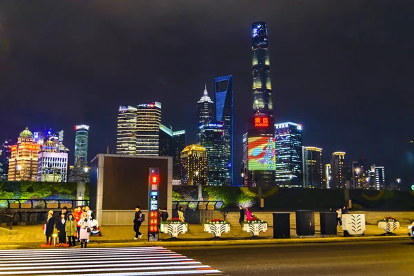 Pudong District Night Scene, Shanghai, China — Stock Photo, Image