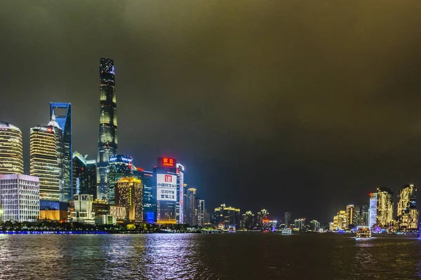 Pudong district Night Scene, Shanghai, China — Stockfoto