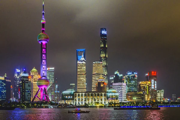Pudong district Night Scene, Shanghai, China — Stockfoto