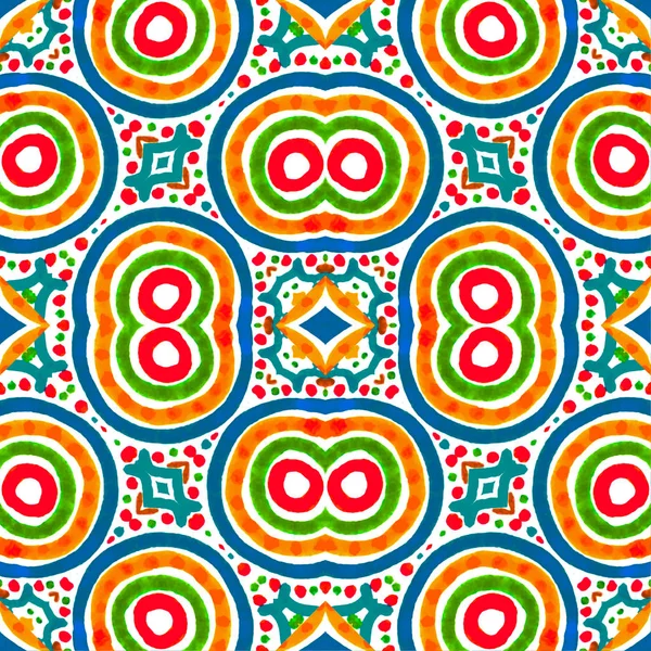 Żywe kolorowe ręcznie rysowane bez szwu wzór mozaika — Zdjęcie stockowe
