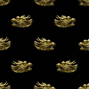 Dragon Head motif Dikişsiz desen tasarım