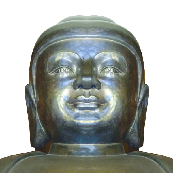 Buda cabeza escultura aislado foto —  Fotos de Stock