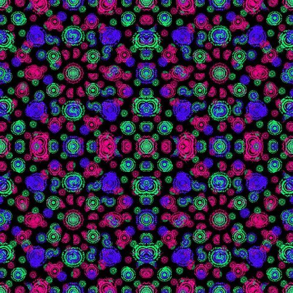 Multicolor oscuro intrincados círculos formas patrón sin costura — Foto de Stock