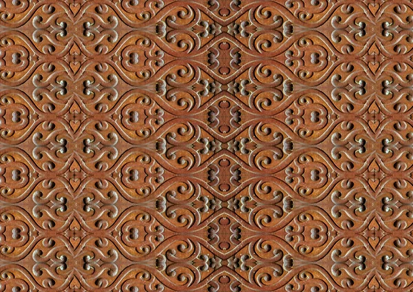 Carved Ornate Wooden Seamless Pattern — Stock Photo, Image