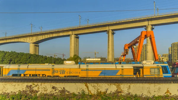 Verhoogde snelweg, Shanghai, China — Stockfoto