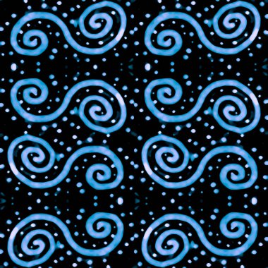 Spiraller ve Noktalar Dikişsiz Desen Tasarımı