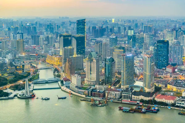 Lujiazui District Aerial View, Şangay, Çin
