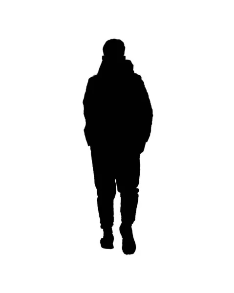 Silhouette Graphic osoba Walking na białym tle — Zdjęcie stockowe