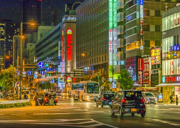 Cena de rua urbana de Osaka, Japão — Fotografia de Stock