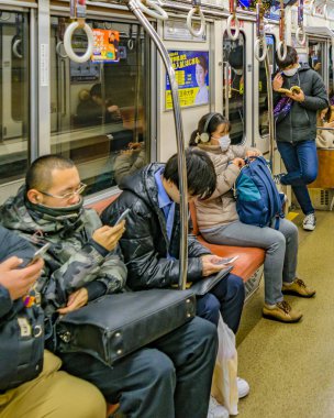 Subway Train Interior, Osaka, Japonya