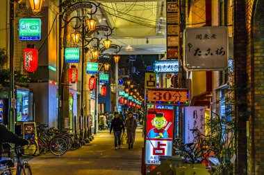 Dotonbori Gece Sahnesi, Osaka, Japonya