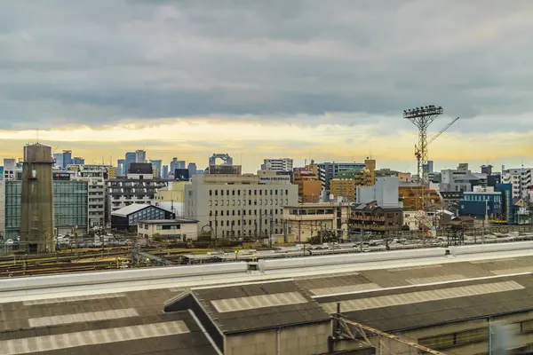 Japonská městská scéna vlak — Stock fotografie