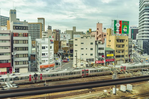 Scène urbaine japonaise Train Point de vue — Photo