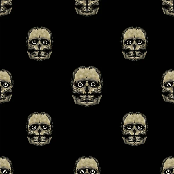 Monster Alien schedels motief naadloze patroon — Stockfoto