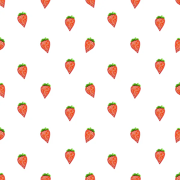 Cartoon Style Strawberry Seamless Pattern