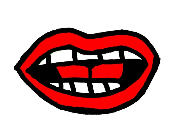 Cartoon Style Mouth Drawing Isolated