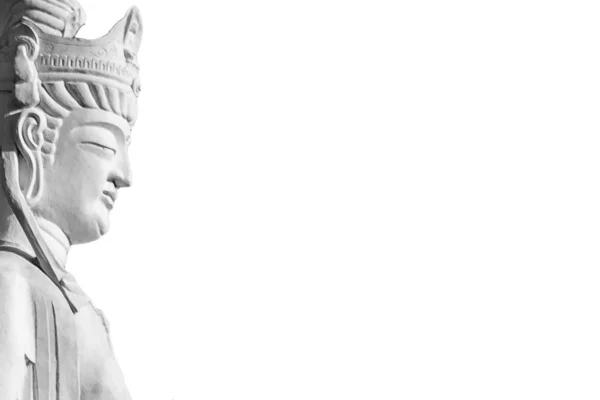 Escultura de Buda sobre fundo branco — Fotografia de Stock