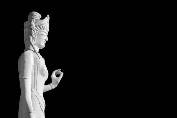 Buddhova socha přes černé pozadí — Stock fotografie