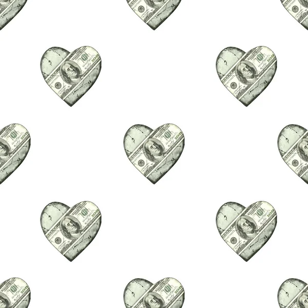 Love For Money Motif Seamless Pattern — Stock Photo, Image