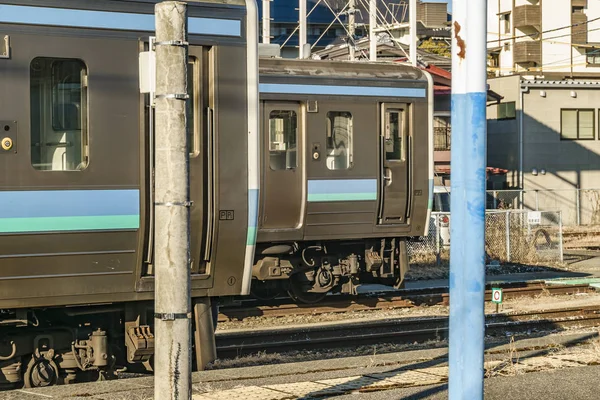 Trens estacionados, distrito de Nagano, Japão — Fotografia de Stock