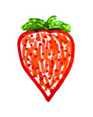 İzole Çilek Karikatür Çizim