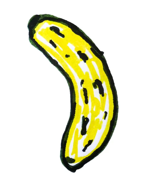 Rysunek na białym tle Banana Cartoon — Zdjęcie stockowe