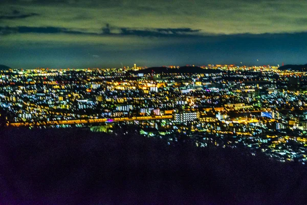 Vista aerea della scena notturna, Kyoto, Giappone — Foto Stock