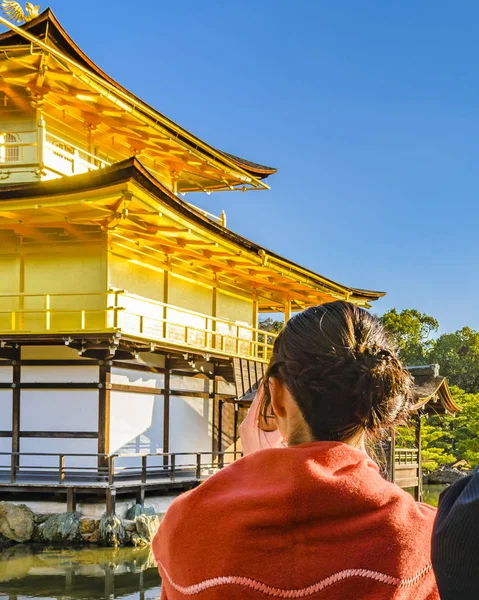 Zlatý pavilon Kinkakuji, Kjóto, Japonsko — Stock fotografie