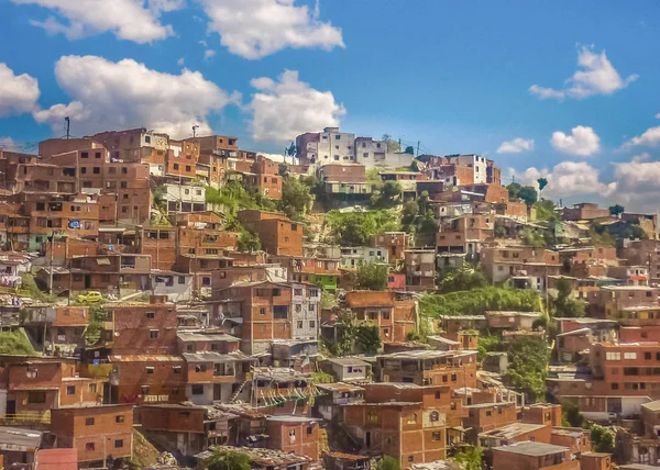 Aerial View of Poor Town in Medellin — Stock Photo, Image