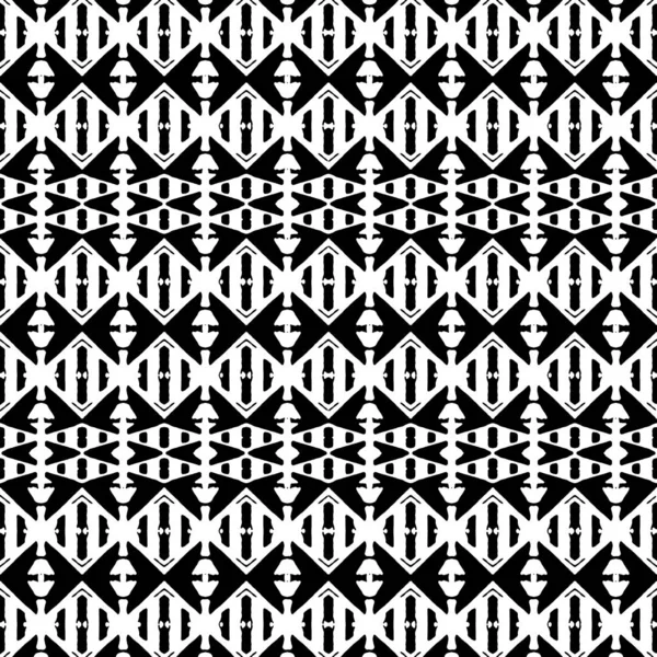 黒と白のエトニック幾何学的シームレスパターン — ストック写真