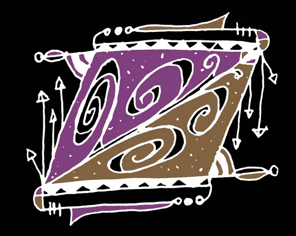 El çizilmiş Tribal stil Sketchy sembolü — Stok fotoğraf