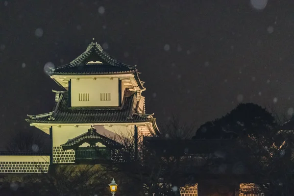 Kanazawa slott natt scen, Japan — Stockfoto