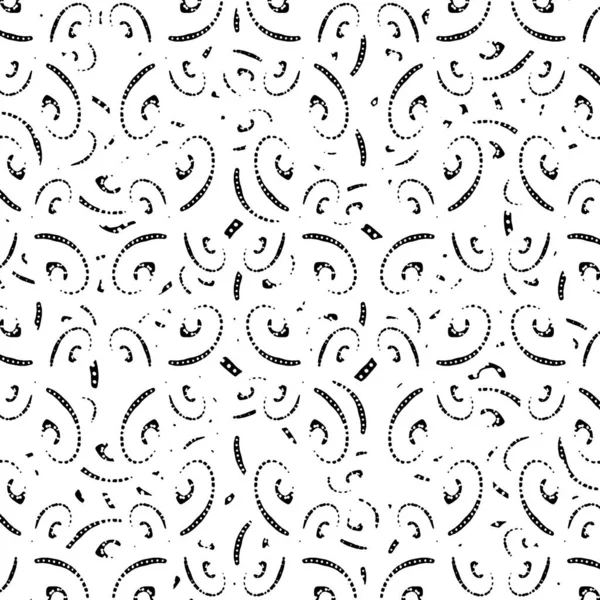 Czarno-białe swirls Seamles Pattern — Zdjęcie stockowe