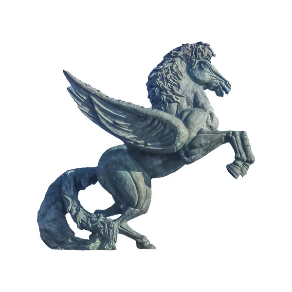 Крилатий кінь Скульптура Ізольовані Фото — стокове фото
