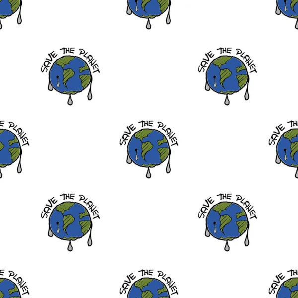Save The Planet Concept Drawing Pattern
