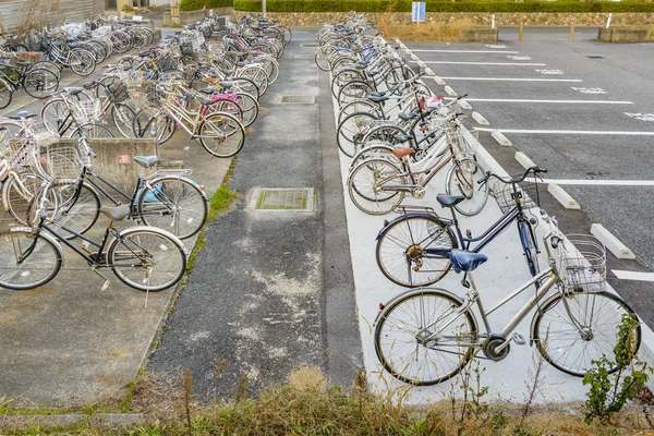 Parcheggio biciclette, Prefettura di Yamaguchi, Giappone — Foto Stock