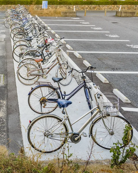 Cyklar parkering, Yamaguchi prefektur, Japan — Stockfoto