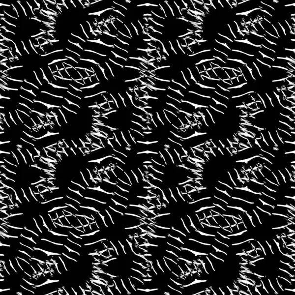 Black and White Tribal Intricate Seamless Pattren — Stock Photo, Image