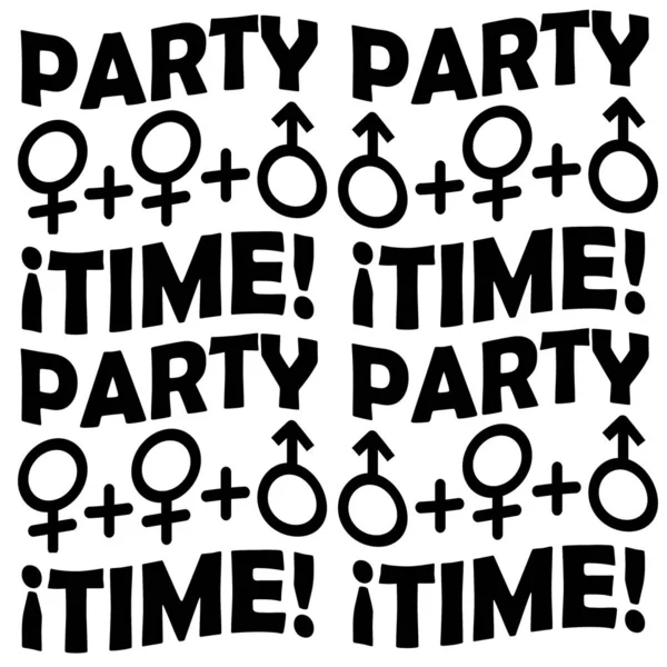 Party Time Threesome Sex Concept Typographic Pattern — Stock Photo, Image