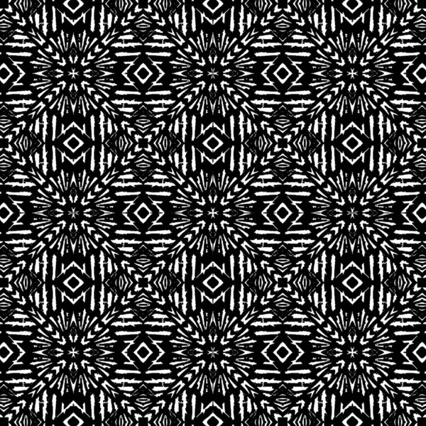 Black and White Ethnic Ornate Seamless Pattern — Stock Photo, Image