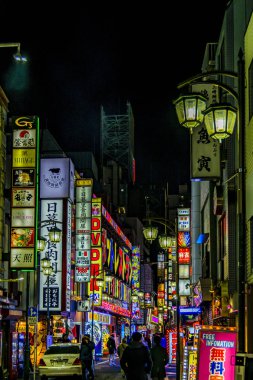 Shinjuku District Urban Night Scene, Tokyo, Japonya