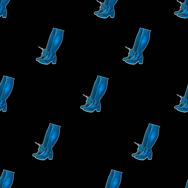 Csizma és lábak Motif zökkenőmentes minta — Stock Fotó