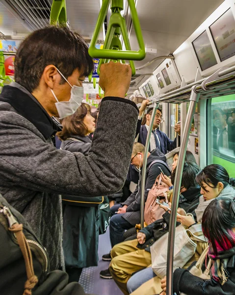 Tunnelbana interiör, Tokyo prefektur, Japan — Stockfoto